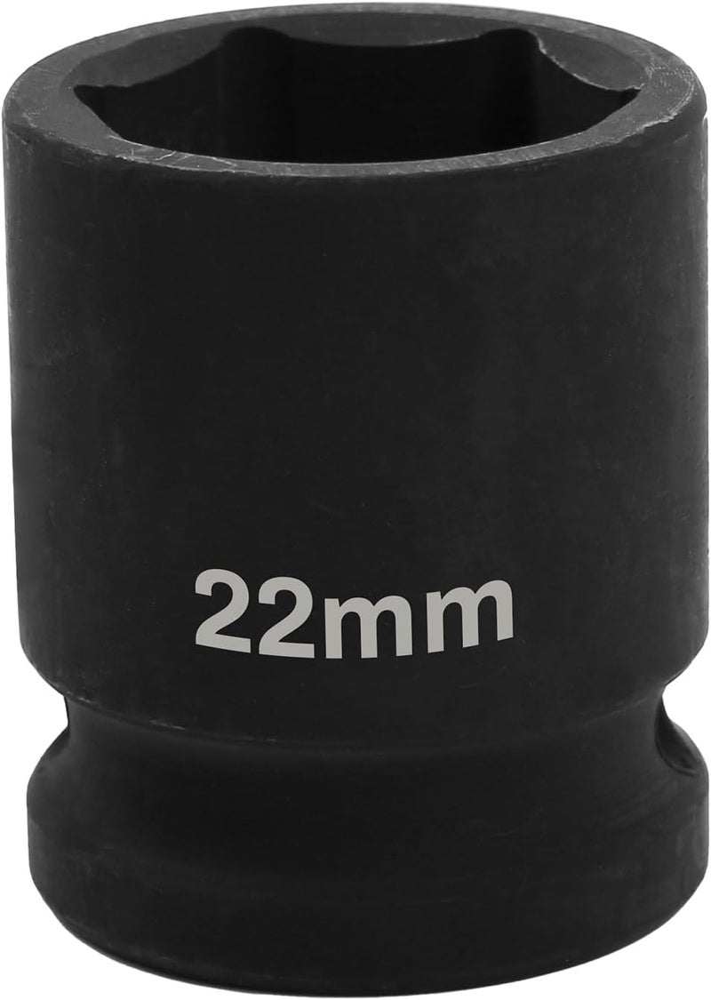 SUNKOO 1/2 Inch Drive 22mm Deep Impact Socket, CR-MO 6 Point Heavy Duty Metric Axle Nut Socket for Easy Removal of Axle and Wheel Hub Nuts - Image 1